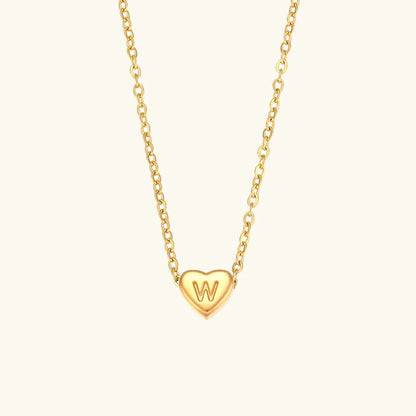[Echo Fine]Heart Initial Gold Necklace