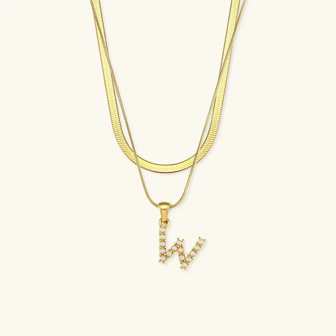 [Echo Fine]Fiona Layered Gold Initial Letter Necklace