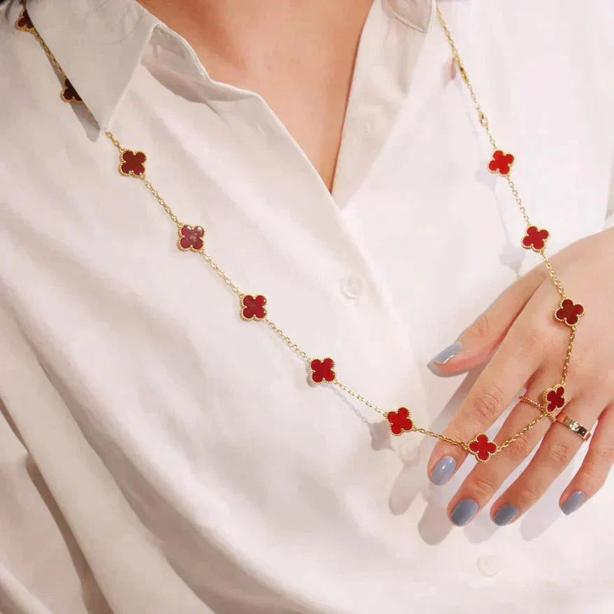 [ECHO ]CLOVER 20 MOTIFS CARNELIAN NECKLACE
