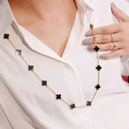 [ECHO ]CLOVER 20 MOTIFS ONYX NECKLACE
