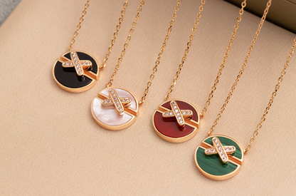 [ECHO ]JEUX DE PINK GOLD DIAMOND NECKLACE