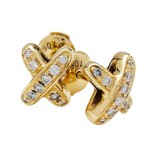 [ECHO ]JEUX DE GOLD DIAMOND EARRINGS