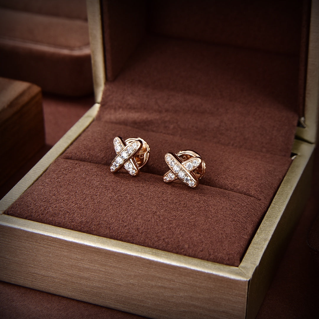 [ECHO ]JEUX DE GOLD DIAMOND EARRINGS
