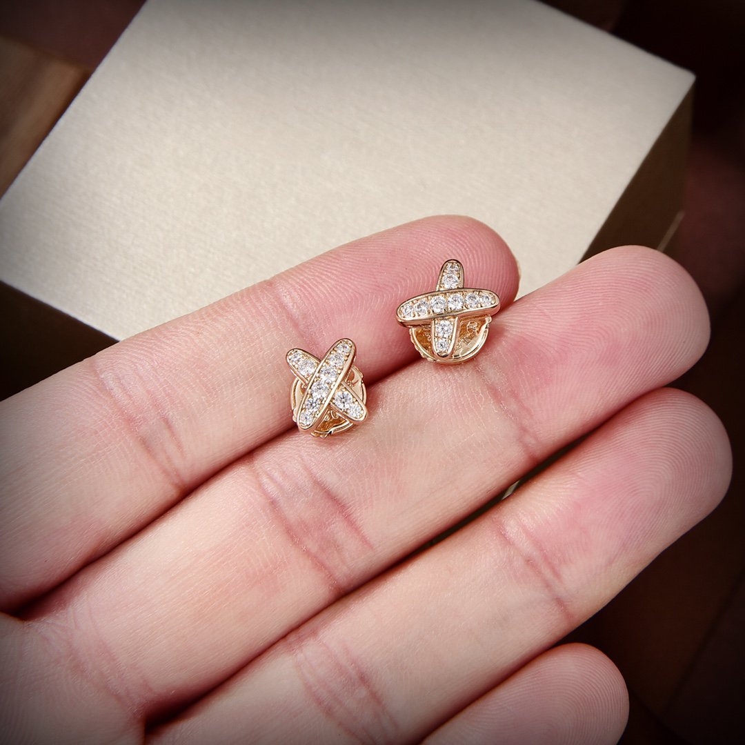 [ECHO ]JEUX DE GOLD DIAMOND EARRINGS