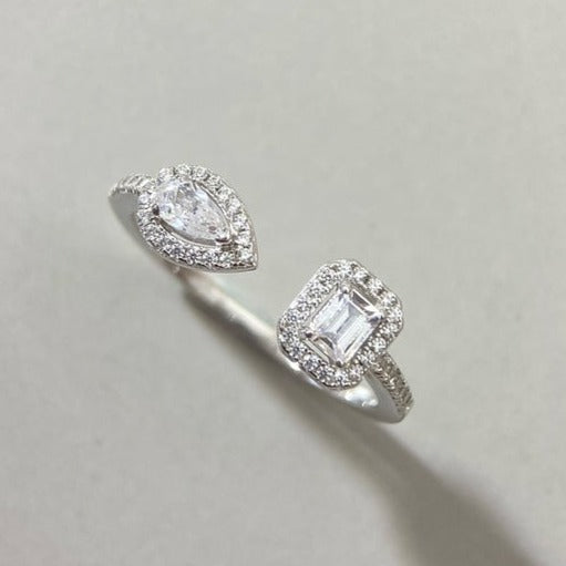 [ECHO]MY TWIN TOI & MOI SILVER DIAMOND RING