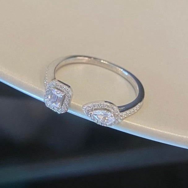 [ECHO]MY TWIN TOI & MOI SILVER DIAMOND RING