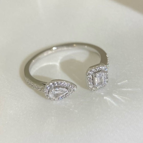 [ECHO]MY TWIN TOI & MOI SILVER DIAMOND RING