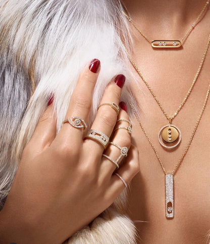 [ECHO]LUCKY MOVE PM NECKLACE PINK GOLD DIAMOND