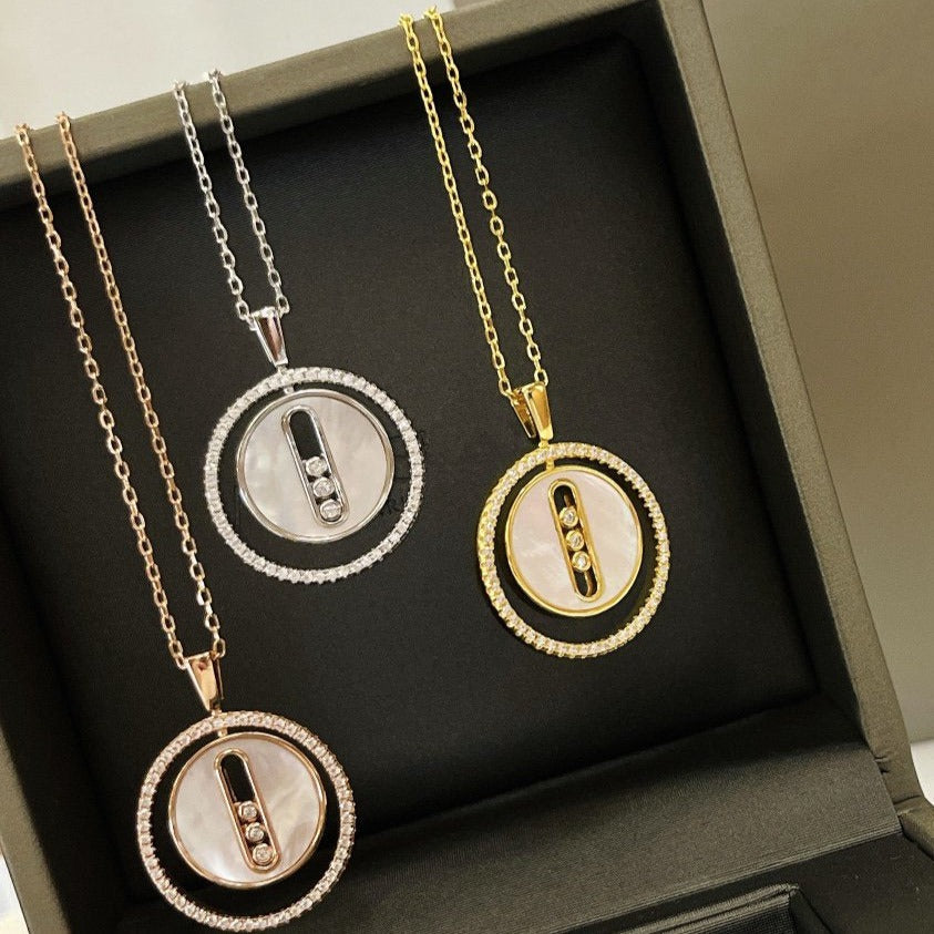 [ECHO]LUCKY MOVE MM NACRE BLANCHE DIAMOND NECKLACE