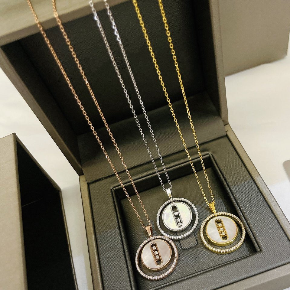 [ECHO]LUCKY MOVE MM NACRE BLANCHE DIAMOND NECKLACE