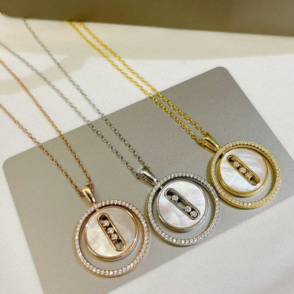 [ECHO]LUCKY MOVE MM NACRE BLANCHE DIAMOND NECKLACE