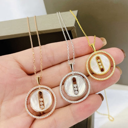 [ECHO]LUCKY MOVE MM NACRE BLANCHE DIAMOND NECKLACE