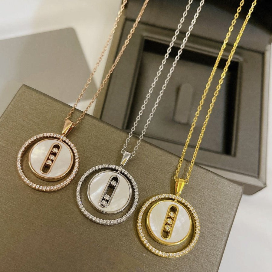 [ECHO]LUCKY MOVE MM NACRE BLANCHE DIAMOND NECKLACE