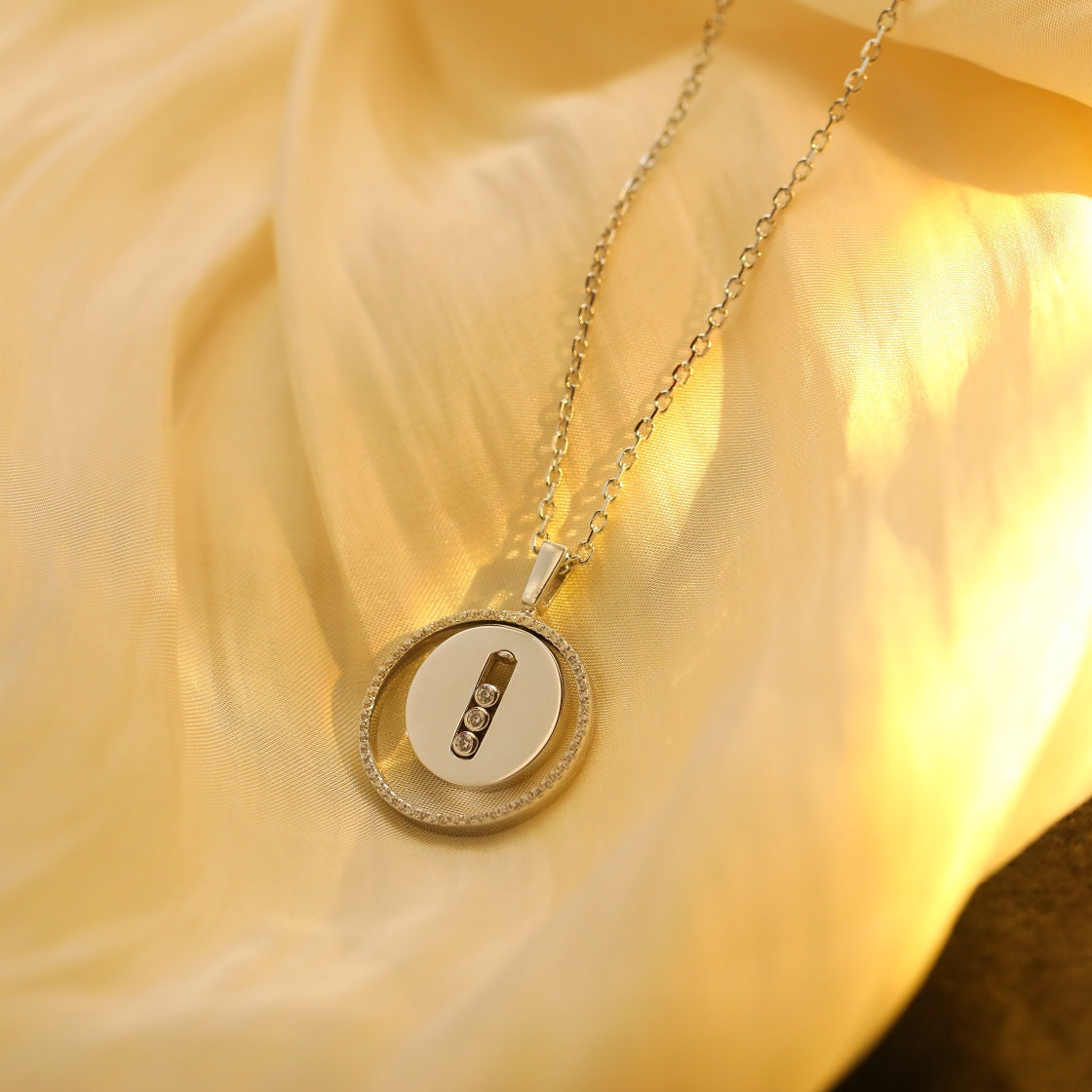 [ECHO]LUCKY MOVE MM SILVER DIAMOND NECKLACE