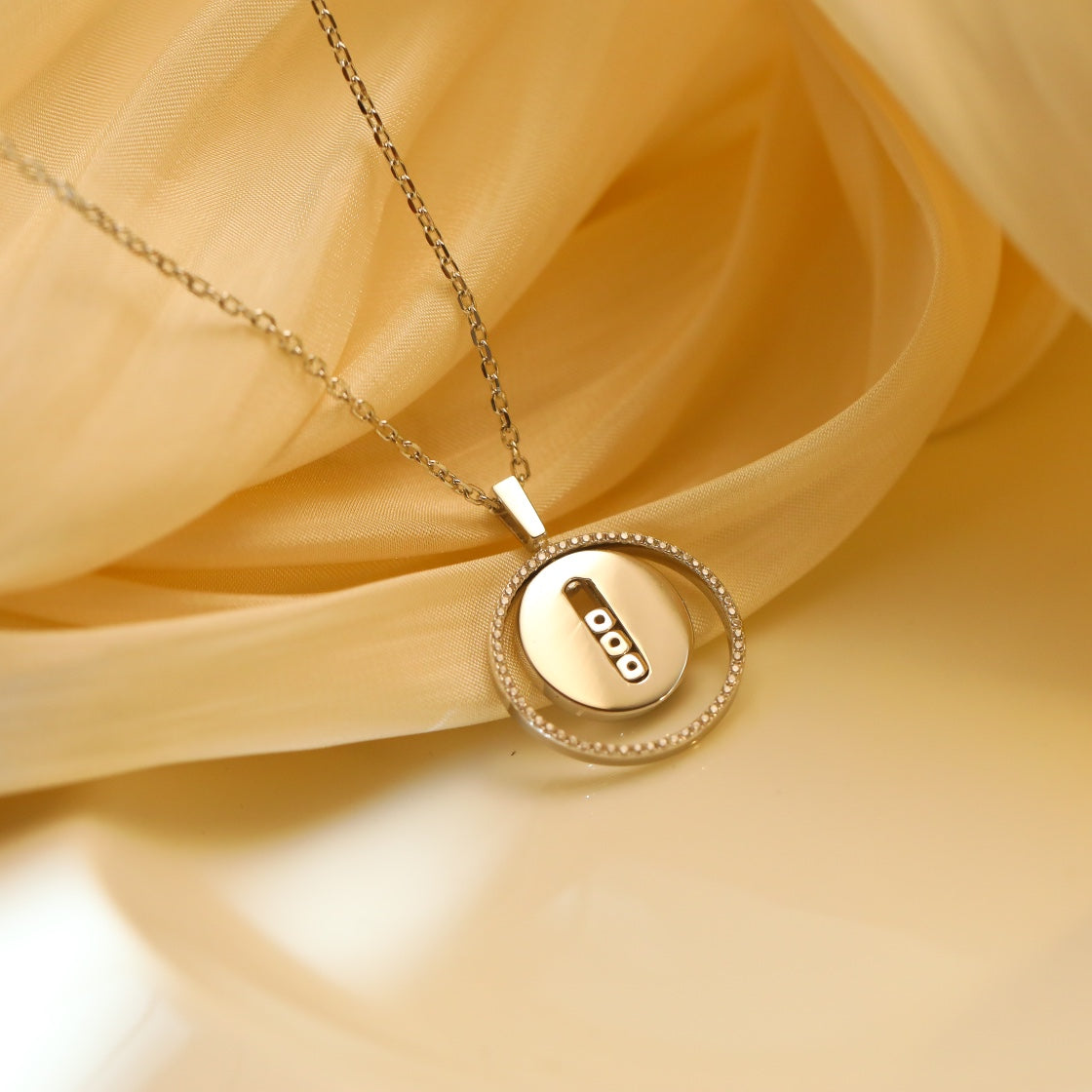 [ECHO]LUCKY MOVE MM SILVER DIAMOND NECKLACE