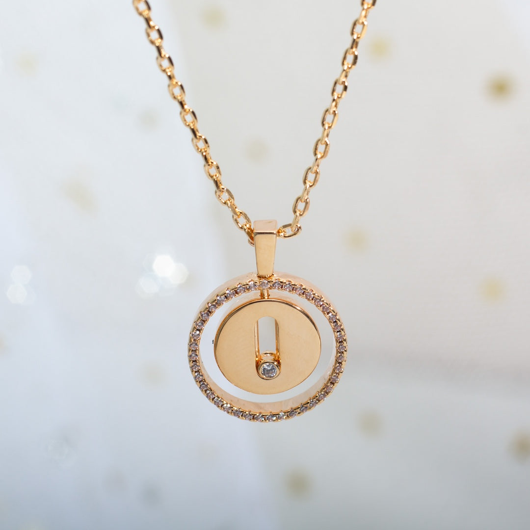[ECHO]LUCKY MOVE PM NECKLACE PINK GOLD DIAMOND
