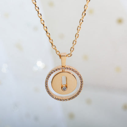 [ECHO]LUCKY MOVE PM NECKLACE PINK GOLD DIAMOND