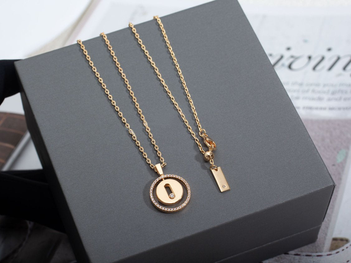 [ECHO]LUCKY MOVE PM NECKLACE PINK GOLD DIAMOND