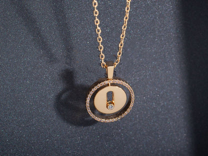 [ECHO]LUCKY MOVE PM NECKLACE PINK GOLD DIAMOND
