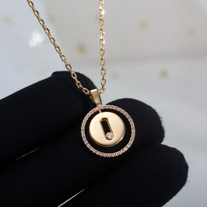 [ECHO]LUCKY MOVE PM NECKLACE PINK GOLD DIAMOND