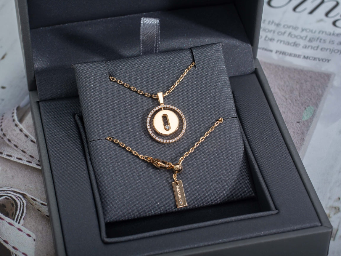 [ECHO]LUCKY MOVE PM NECKLACE PINK GOLD DIAMOND