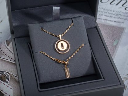 [ECHO]LUCKY MOVE PM NECKLACE PINK GOLD DIAMOND
