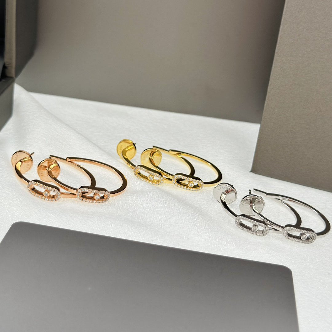 [ECHO]CREOLES MOVE UNO PM DIAMOND EARRINGS