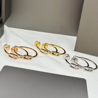 [ECHO]CREOLES MOVE UNO PM DIAMOND EARRINGS