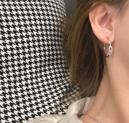 [ECHO]CREOLES MOVE UNO PM DIAMOND EARRINGS