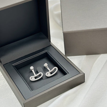 [ECHO]MOVE UNO SILVER DIAMOND EARRINGS