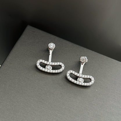 [ECHO]MOVE UNO SILVER DIAMOND EARRINGS