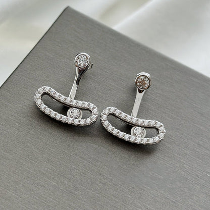 [ECHO]MOVE UNO SILVER DIAMOND EARRINGS