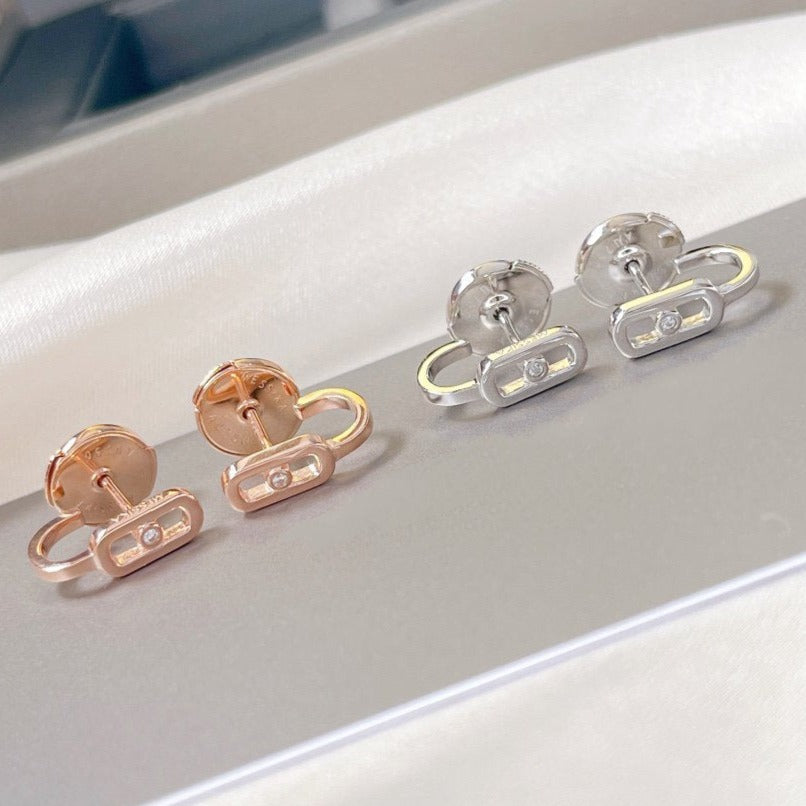 [ECHO]CREOLES MOVE UNO MINI 1 DIAMOND EARRINGS