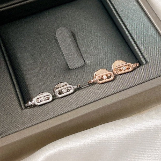 [ECHO]CREOLES MOVE UNO MINI 1 DIAMOND EARRINGS