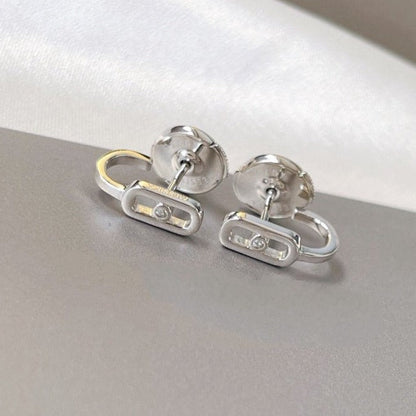 [ECHO]CREOLES MOVE UNO MINI 1 DIAMOND EARRINGS