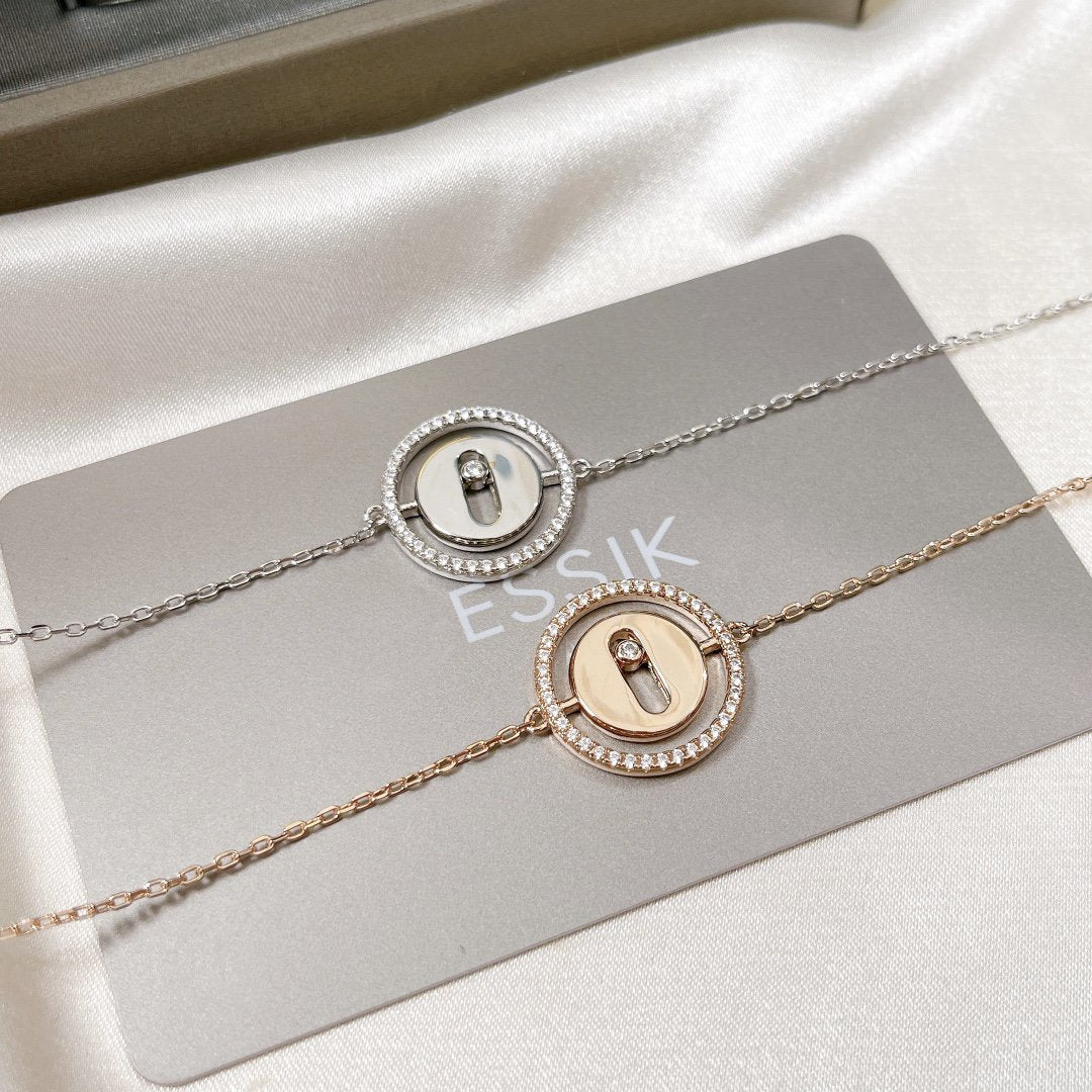 [ECHO]LUCKY MOVE PAVED DIAMOND BRACELET