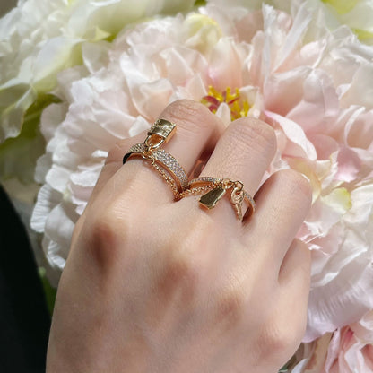 [ECHO ]HM KELLY CLOCHETTE DOUBLE RING IN  WITH DIAMONDS