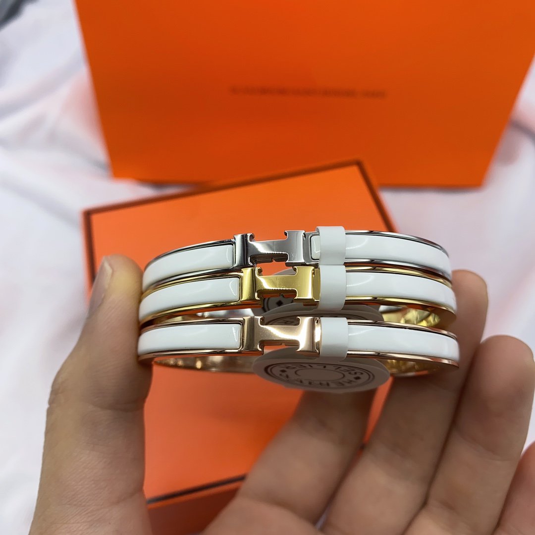 [ECHO ]CLASSIC HM CLIC WHITE 8MM ENAMEL BRACELET