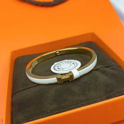 [ECHO ]CLASSIC HM CLIC WHITE 8MM ENAMEL BRACELET