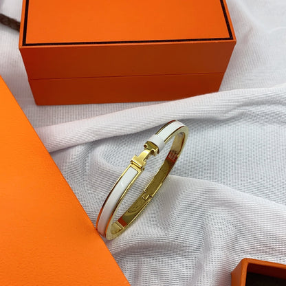 [ECHO ]CLASSIC HM CLIC WHITE 8MM ENAMEL BRACELET