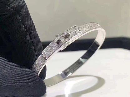 [ECHO ]HM KELLY BRACELET IN SILVER AND FULL PAVE DIAMOND