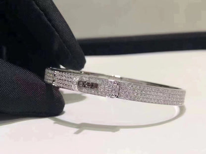 [ECHO ]HM KELLY BRACELET IN SILVER AND FULL PAVE DIAMOND