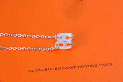 [ECHO ]HM NECKLACE H LETTER OVAL SERIES