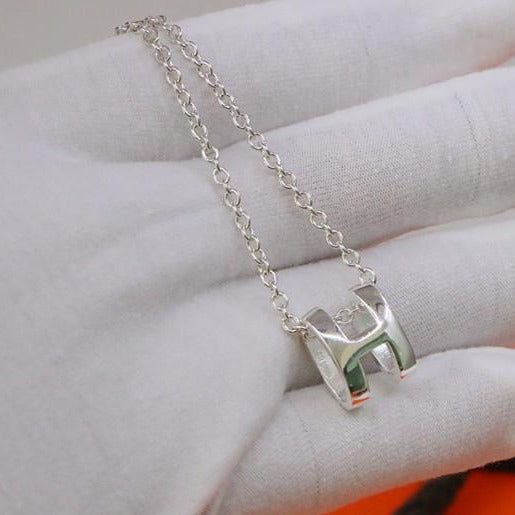 [ECHO ]HM NECKLACE H LETTER OVAL SERIES