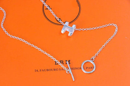 [ECHO ]HM NECKLACE H LETTER OVAL SERIES