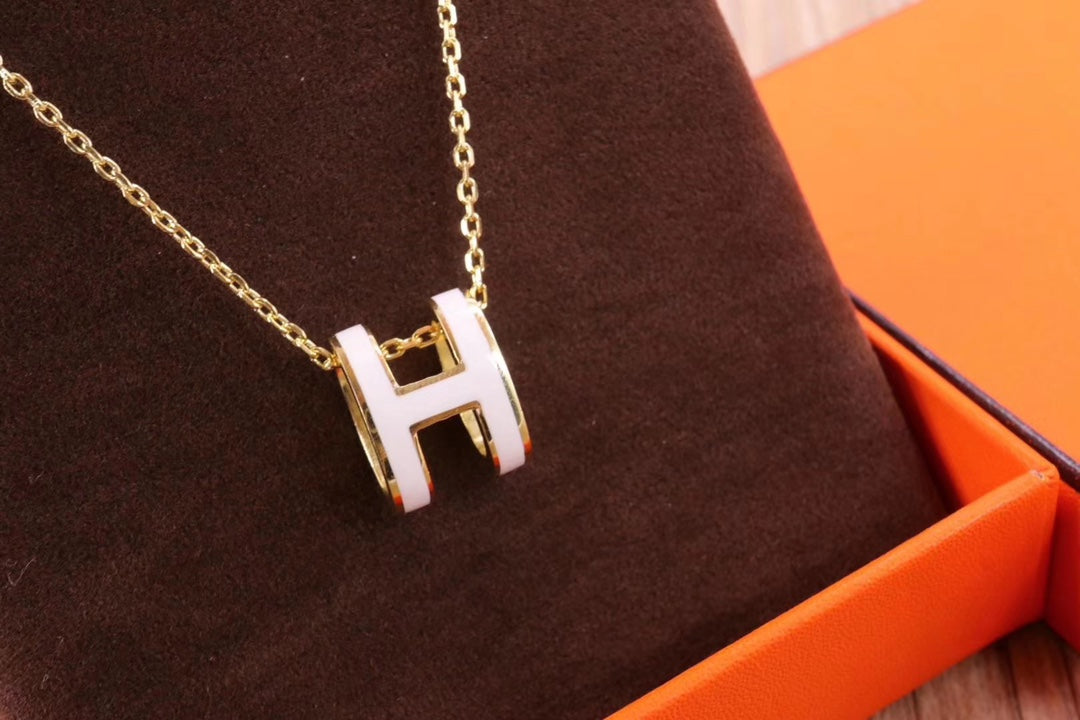 [ECHO ]HM CLIC YELLOW ENAMEL GOLD NECKLACE