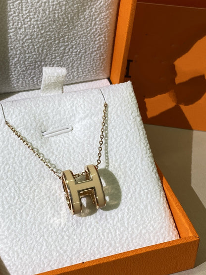 [ECHO ]HM CLIC YELLOW ENAMEL GOLD NECKLACE