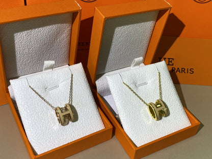 [ECHO ]HM CLIC YELLOW ENAMEL GOLD NECKLACE