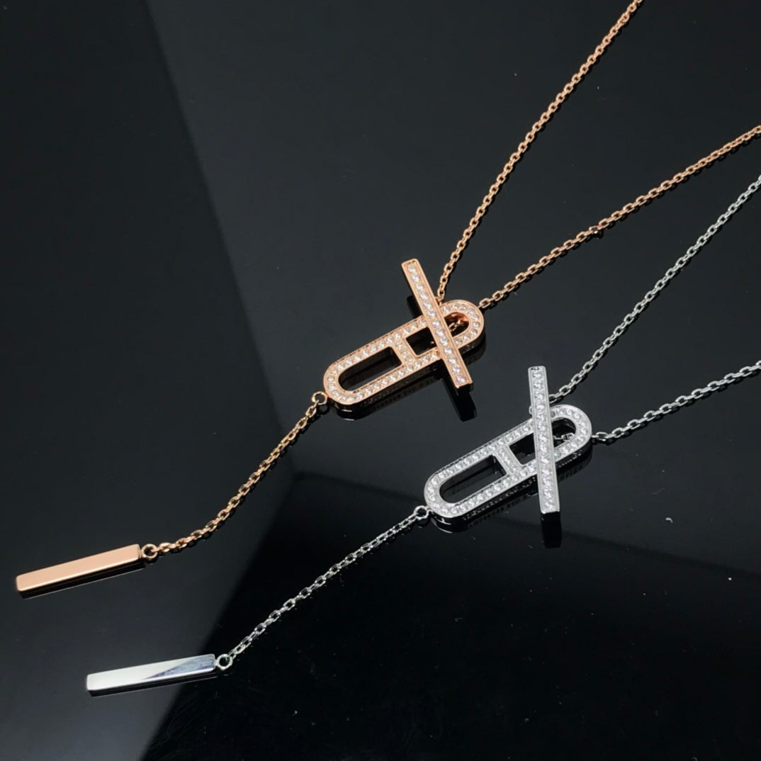 [ECHO ]HM NECKLACE PLATINUM ROSE GOLD DIAMOND
