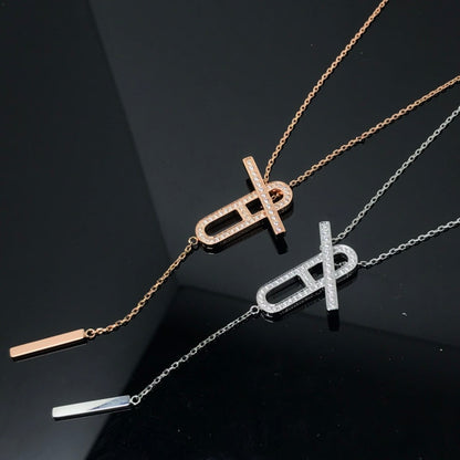 [ECHO ]HM NECKLACE PLATINUM ROSE GOLD DIAMOND